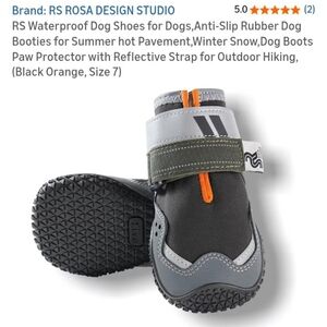 Rosa Designs Dog Shoes Boots, Sz 8 Large Dogs, Waterproof, Tread Sole RP $36 New
